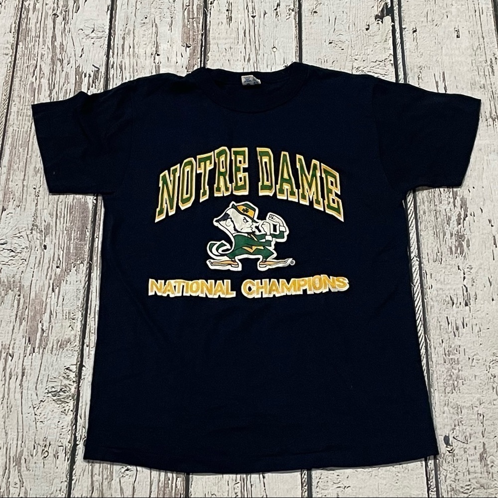 Vintage Notre Dame Single Stitch National Champions Football 1988 Champion Tee